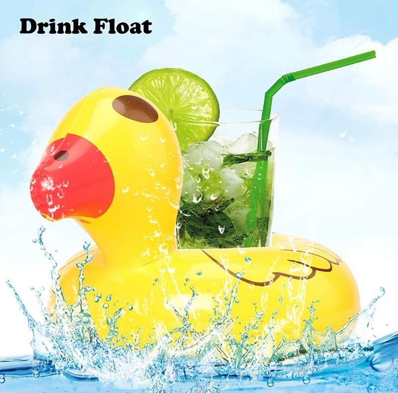 Bm مجموعة 9 قطع من عوامات السباحة لدمى الفتيات، حلقة قابلة للنفخ لحفلة السباحة، حامل مشروبات لدمى بطول 11.5 بوصة، ألعاب بركة السباحة - Image 5